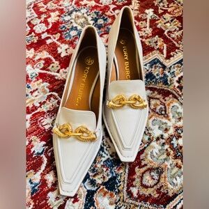 Tory Burch Jessa Pointed Pump Size 7 Color Feather White (Excellent Condition)